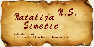 Natalija Simetić vizit kartica